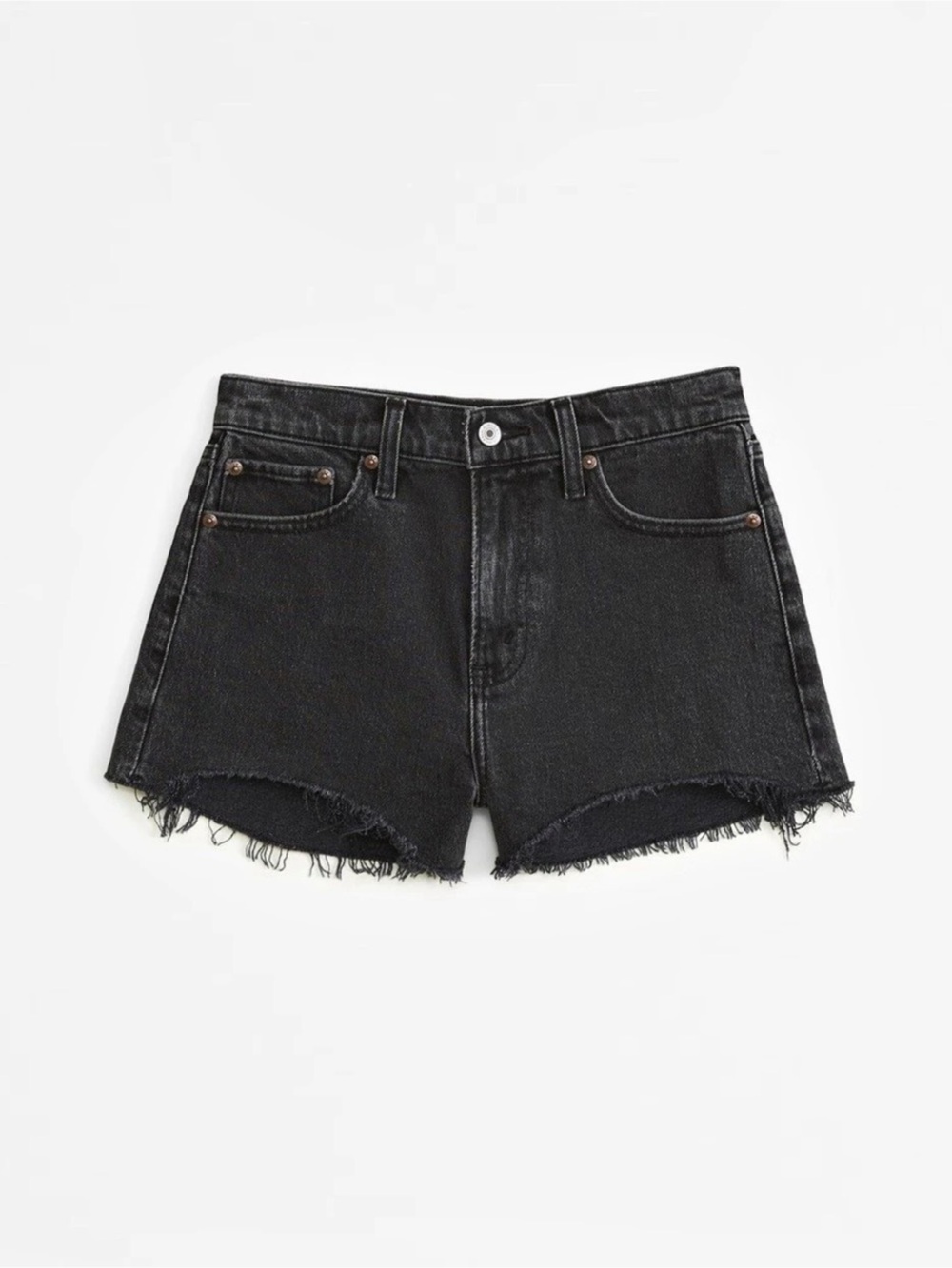 Abercrombie & Fitch The Mom Short High Rise Black Jean Shorts Waist 27 size 4